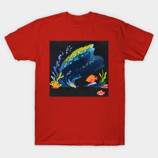 Undrwater painting anime artwork T-Shirt